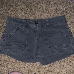 black jean shorts